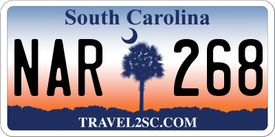 SC license plate NAR268