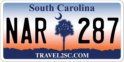 SC license plate NAR287