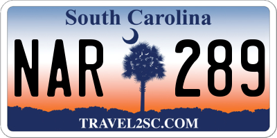 SC license plate NAR289