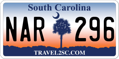 SC license plate NAR296