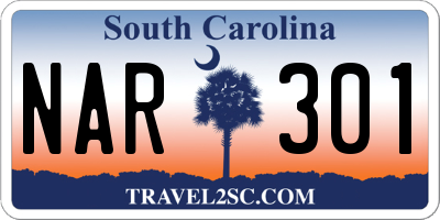 SC license plate NAR301