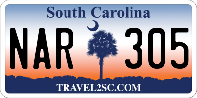 SC license plate NAR305