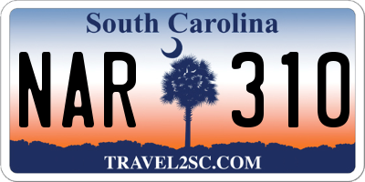 SC license plate NAR310