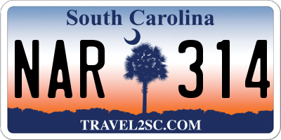 SC license plate NAR314