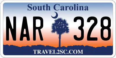 SC license plate NAR328