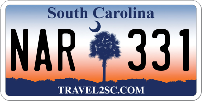 SC license plate NAR331