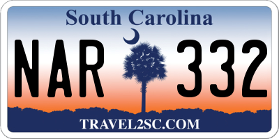 SC license plate NAR332