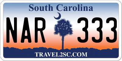 SC license plate NAR333