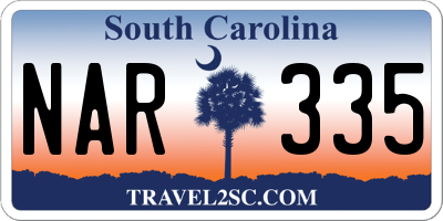 SC license plate NAR335