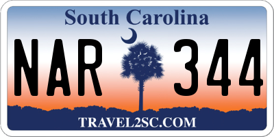 SC license plate NAR344