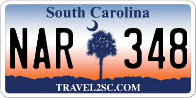 SC license plate NAR348