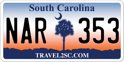 SC license plate NAR353