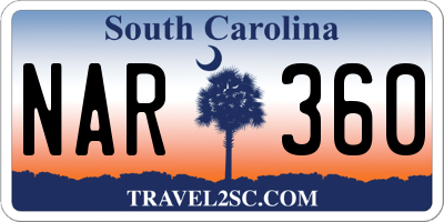 SC license plate NAR360