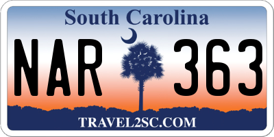 SC license plate NAR363