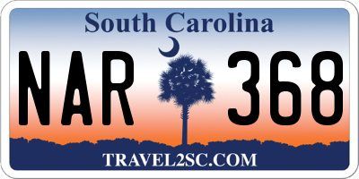 SC license plate NAR368