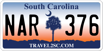 SC license plate NAR376