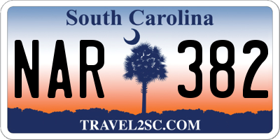 SC license plate NAR382