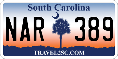 SC license plate NAR389