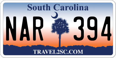 SC license plate NAR394