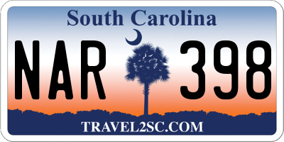 SC license plate NAR398