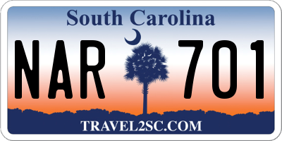 SC license plate NAR701
