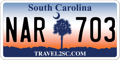 SC license plate NAR703