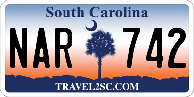 SC license plate NAR742