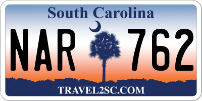 SC license plate NAR762