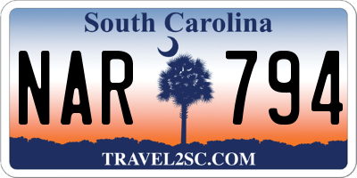 SC license plate NAR794