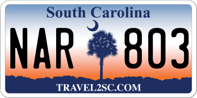 SC license plate NAR803