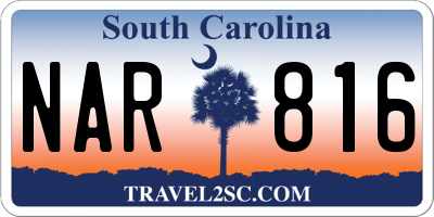 SC license plate NAR816