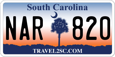 SC license plate NAR820