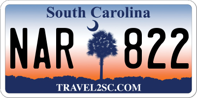 SC license plate NAR822