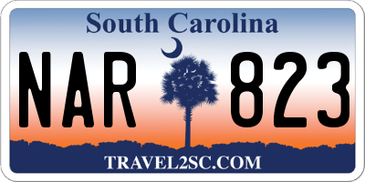 SC license plate NAR823