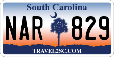 SC license plate NAR829