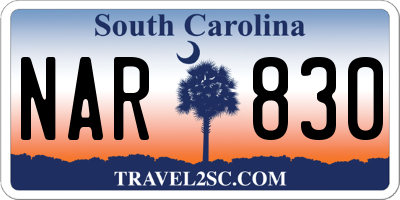 SC license plate NAR830