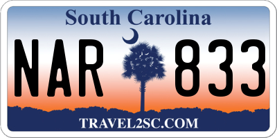 SC license plate NAR833