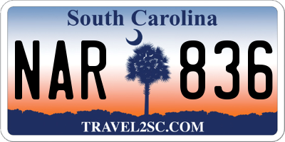 SC license plate NAR836
