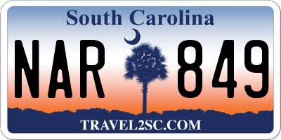 SC license plate NAR849