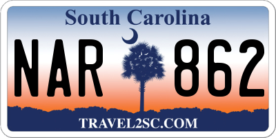 SC license plate NAR862