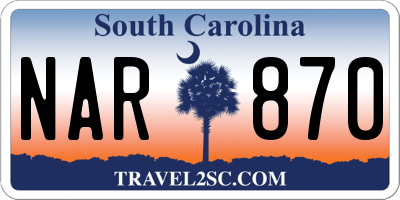 SC license plate NAR870
