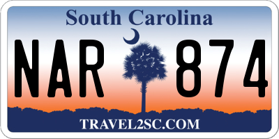 SC license plate NAR874