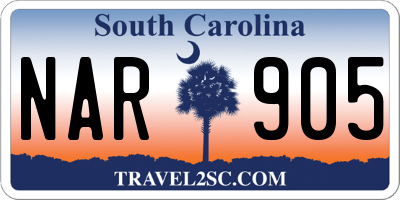 SC license plate NAR905