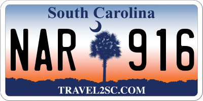 SC license plate NAR916