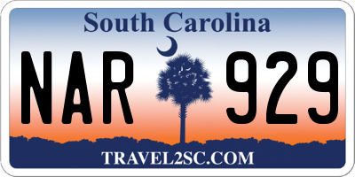SC license plate NAR929