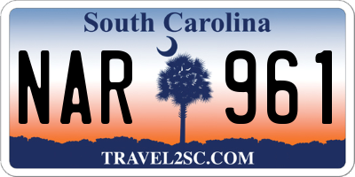 SC license plate NAR961