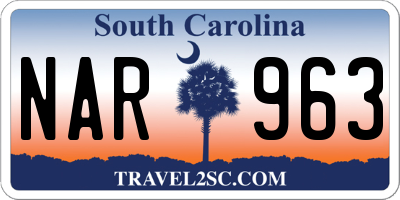 SC license plate NAR963