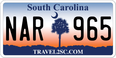 SC license plate NAR965