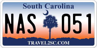 SC license plate NAS051