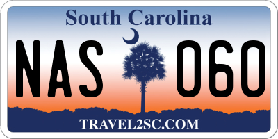 SC license plate NAS060